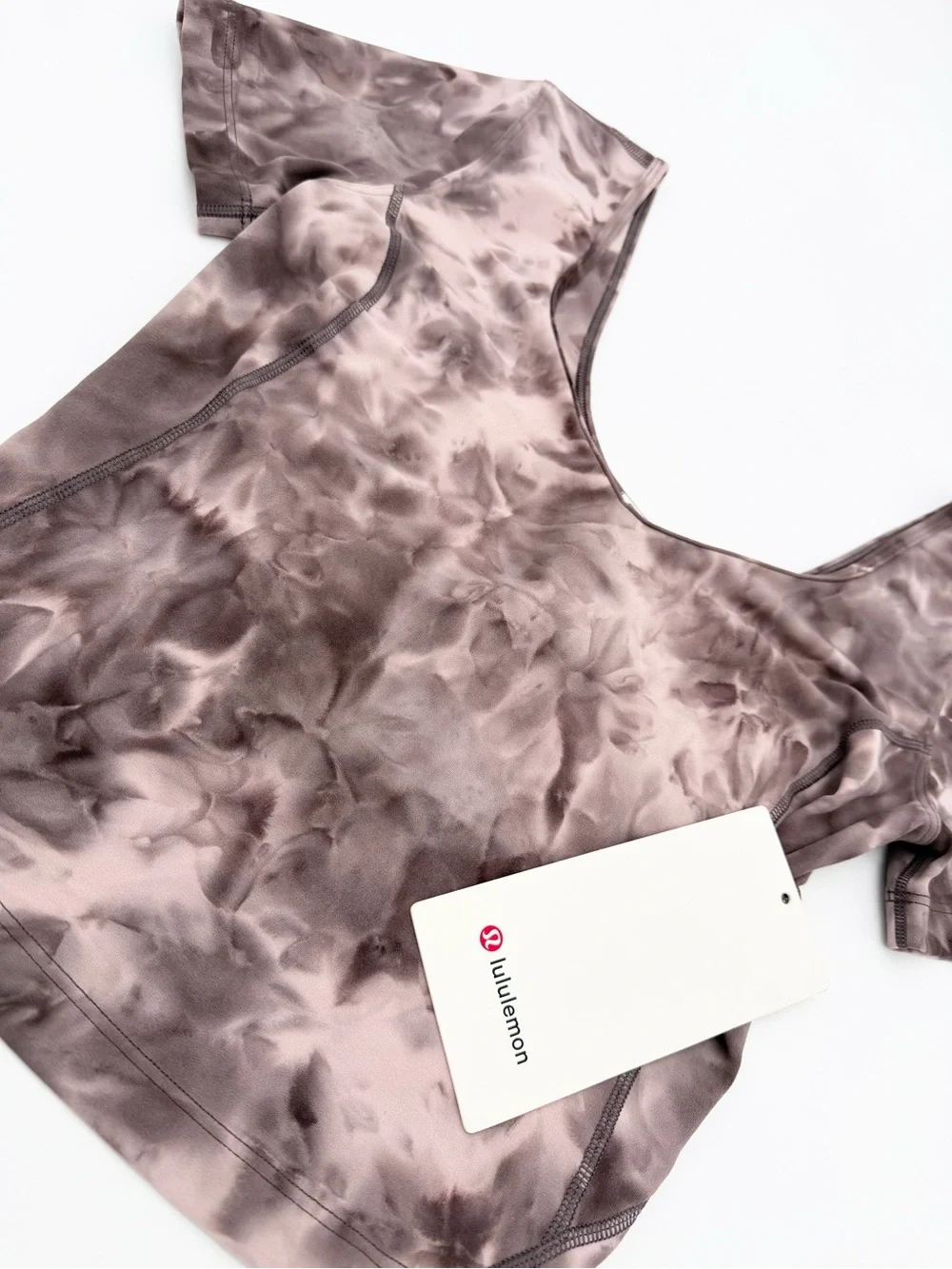 NWT Lululemon Align Tee | Mauve and Charcoal Tie-Dye Short Sleeve Scoop Neck Top